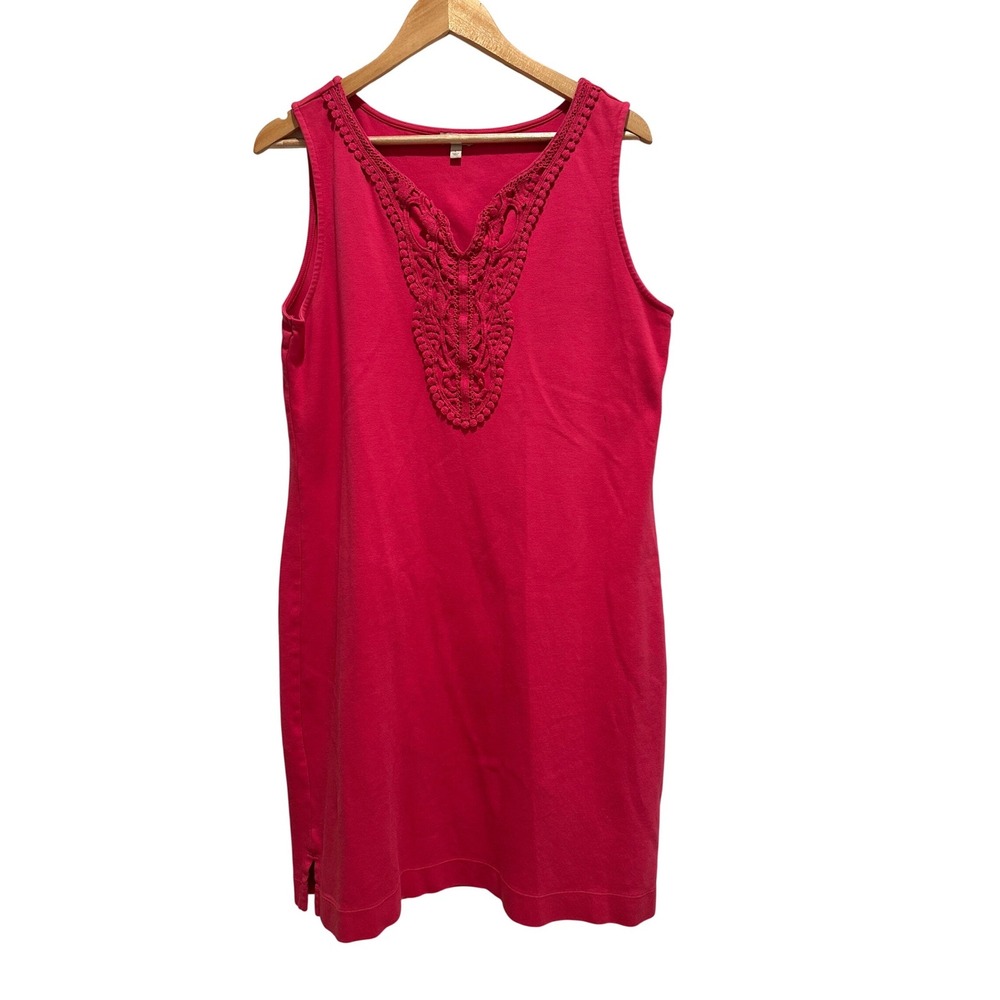 Talbots Fuschia Pink Sleeveless Cotton Dress Size Large